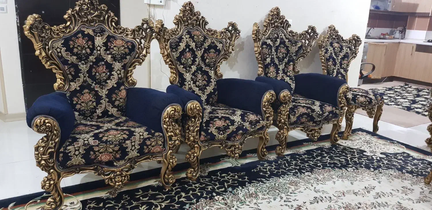 مبل سلطنتی ۶نفره بامیزجلومبلی|مبلمان خانگی و میز عسلی|اهواز, شهرک نفت|دیوار