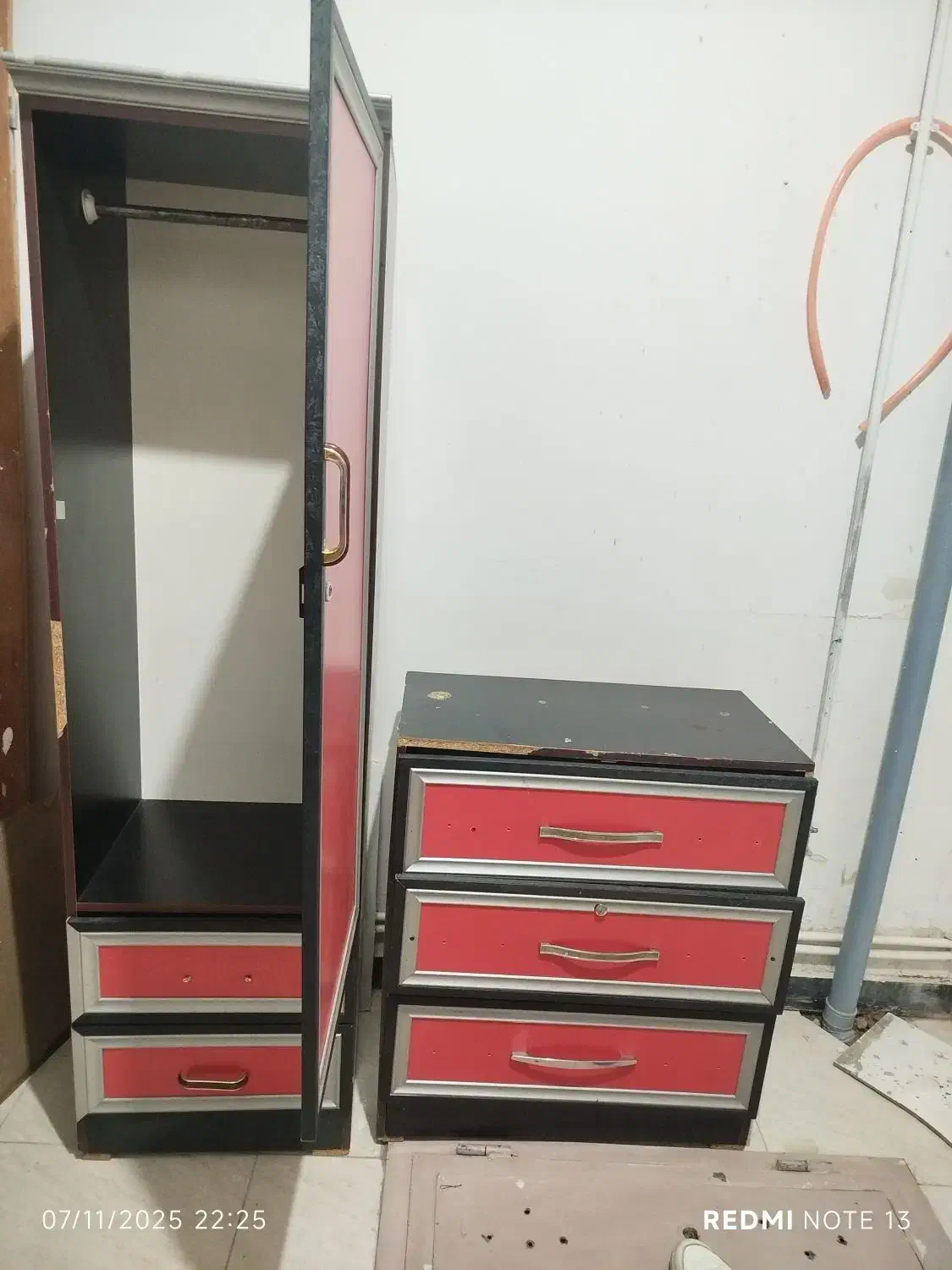 کمد دوتیکه قرمز ام دی اف|جاکفشی، کمد، دراور|بوکان, |دیوار