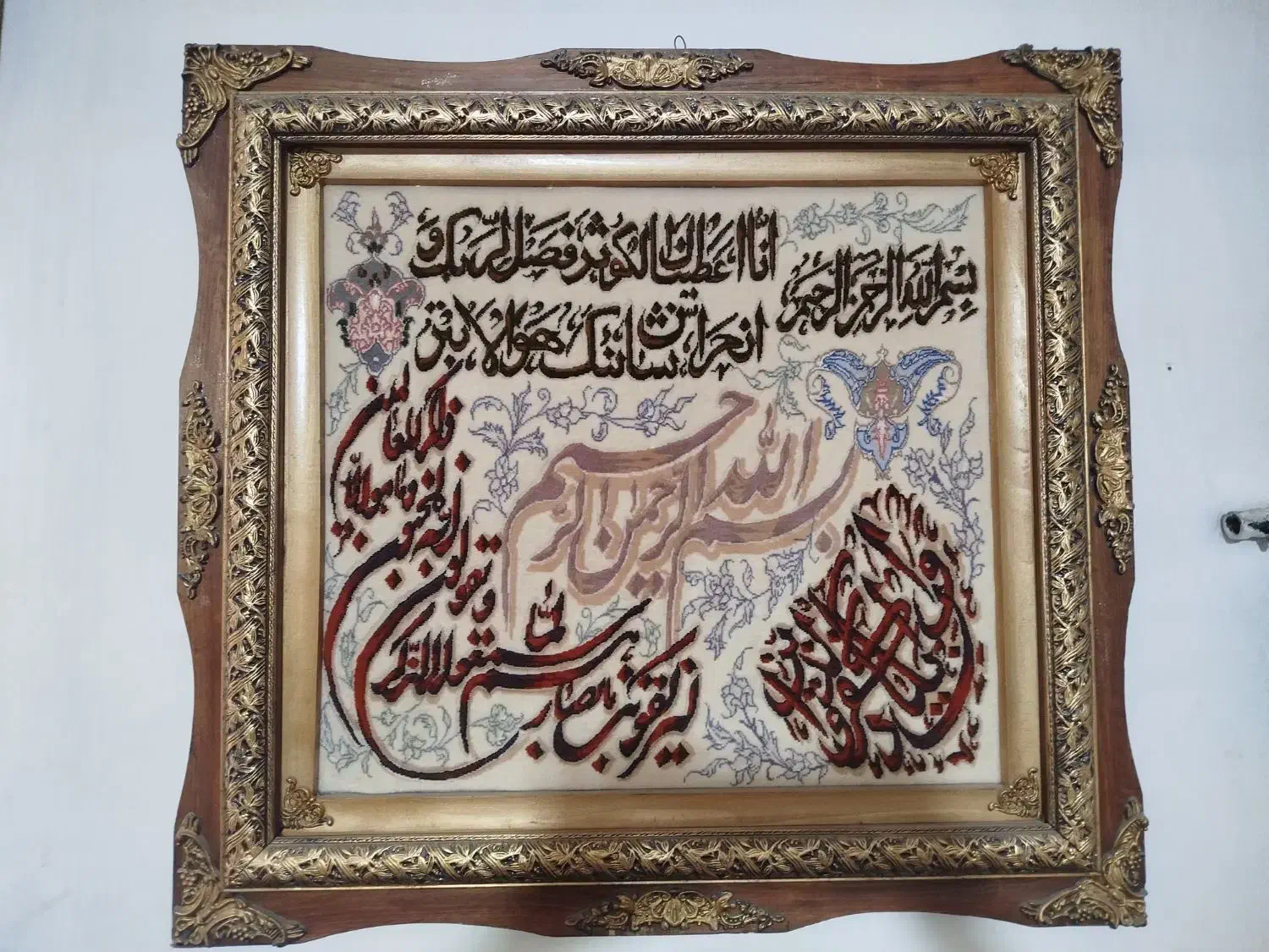 تابلو دست بافت که ابریشم هم کار شده در سایز ۱×۱|تابلو فرش|فردیس, شهرک راه آهن|دیوار