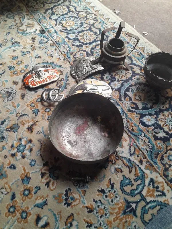 کاسه و قندان مسی قدیمی و کلکسیونی|کلکسیون اشیاء عتیقه|تهران, ارامنه|دیوار