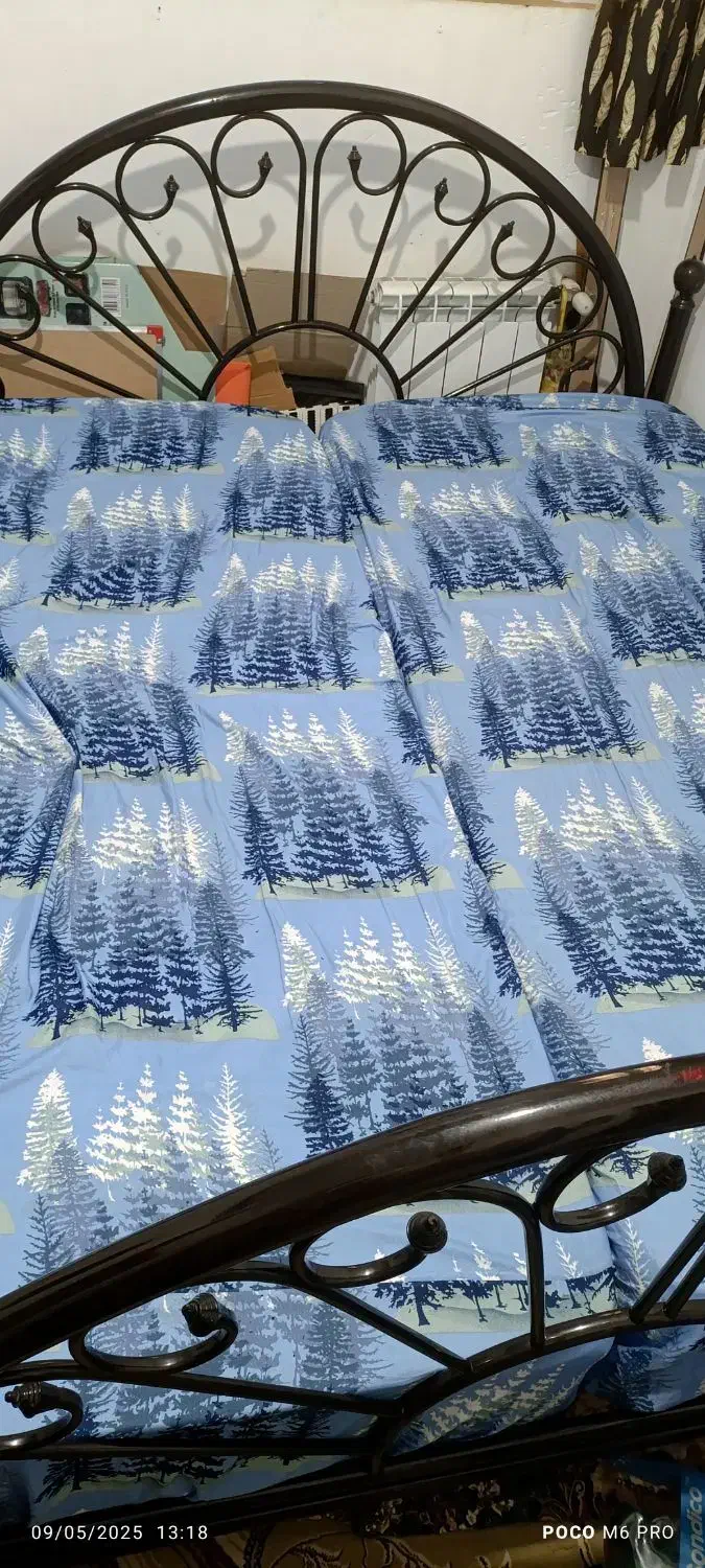 تخت خواب دو نفره فلزی بدون خوشخواب|تخت و سرویس خواب|رودهن, |دیوار