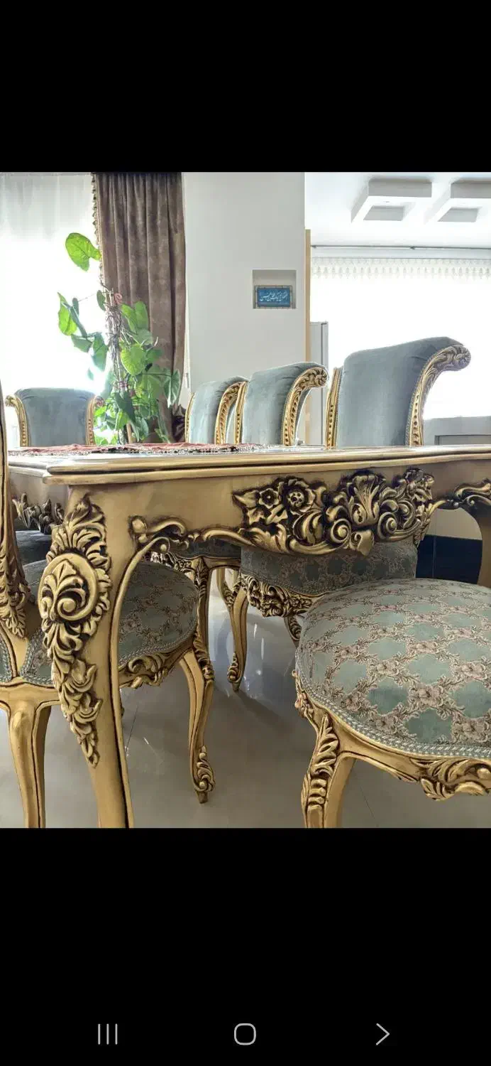 میز نهارخوری 8 نفره سلطنتی ورق طلا|میز و صندلی غذاخوری|مشهد, نیروی هوایی|دیوار