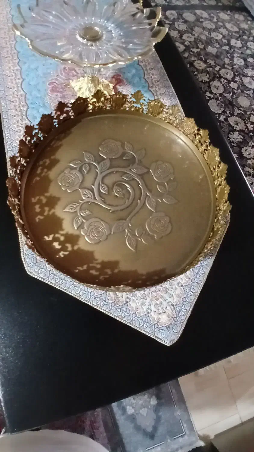 سینی آینه ای وشیرینی خوریباهم۷۰۰ درحدنو|ظروف سرو و پذیرایی|بوئین زهرا, |دیوار