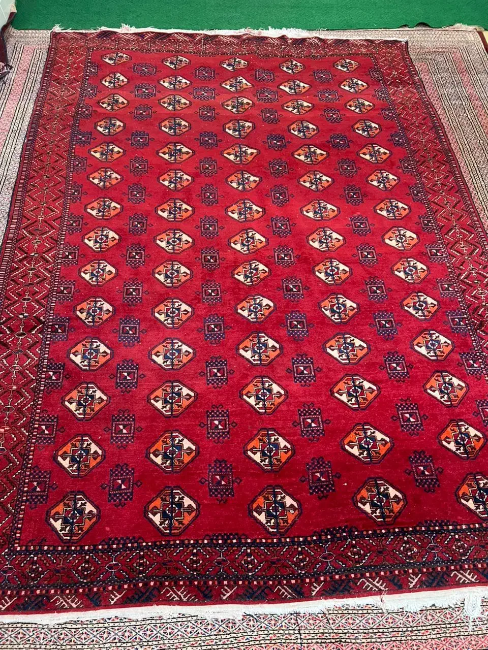 فرش دستبافت ترکمنی قرمز قدیمی|فرش|مینودشت, |دیوار