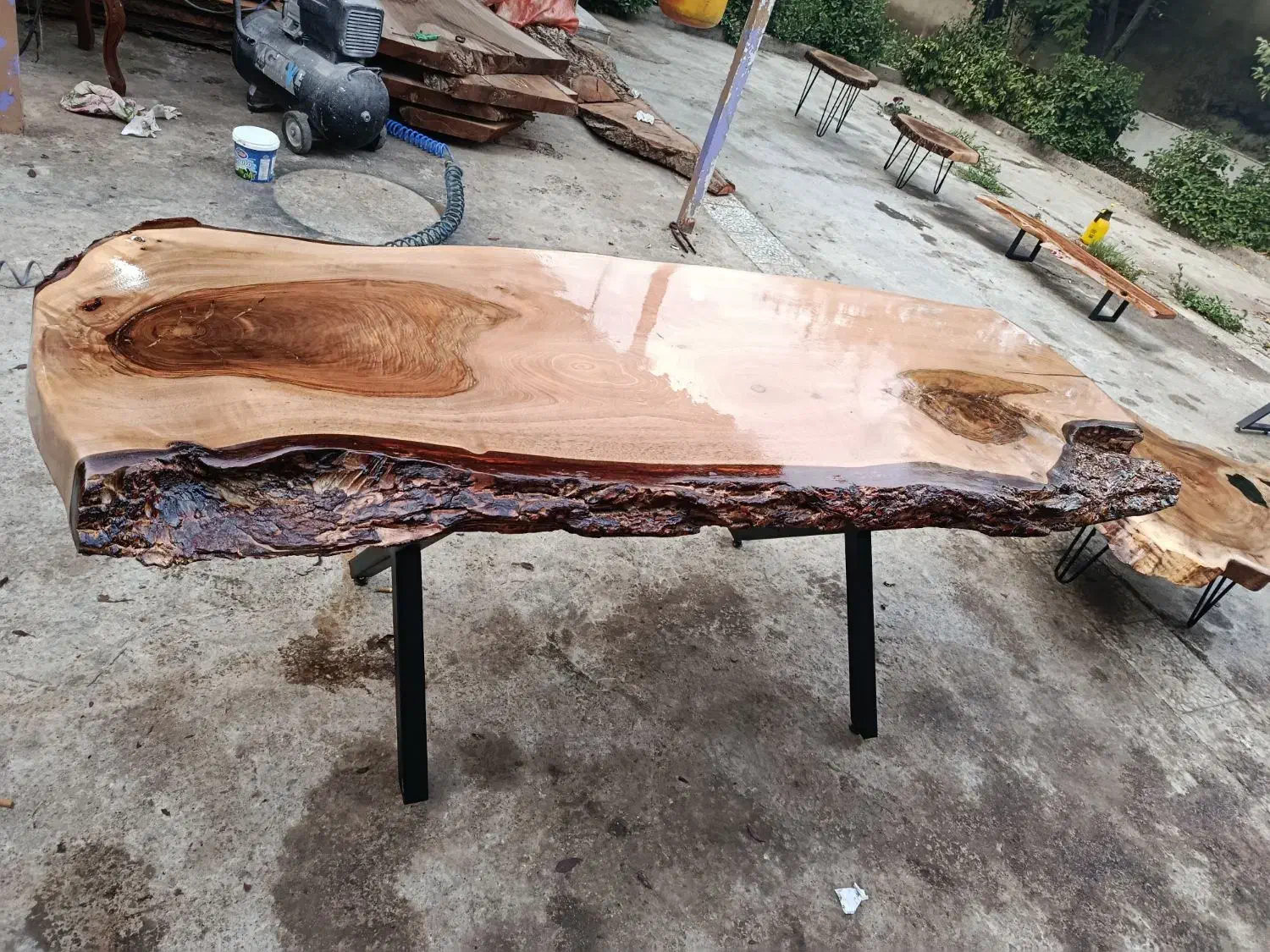 میز غذاخوری مدرن چوب و فلز 6 نفره|میز و صندلی غذاخوری|رشت, گلسار|دیوار