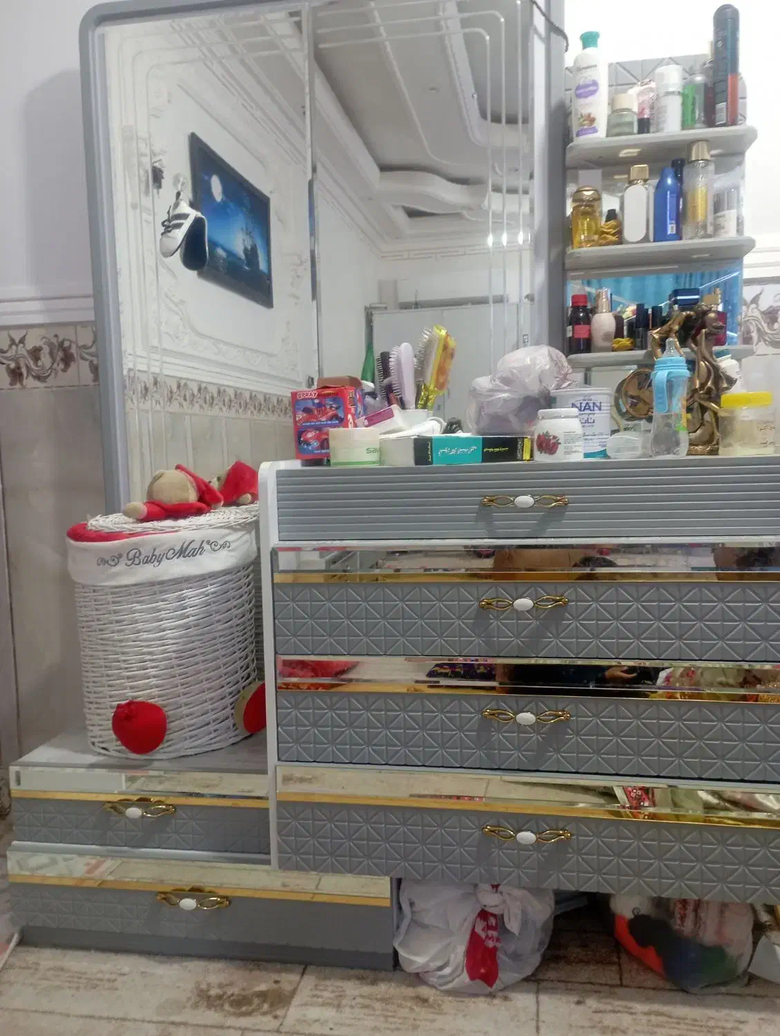 سرویس خواب دونفره ام دی اف|تخت و سرویس خواب|ایرانشهر, |دیوار