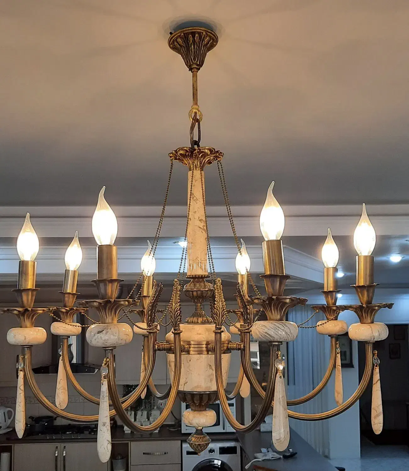 دو جفت لوستر برنزی آنتیک|لوستر و چراغ آویز|اسلامشهر, شهرک مفیدی|دیوار