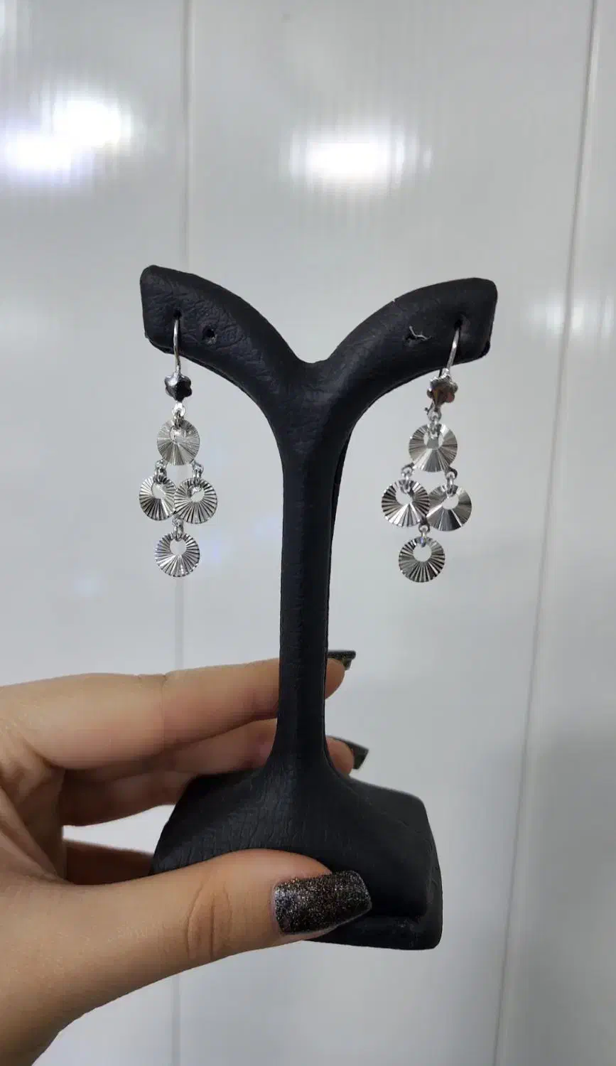 گوشواره تمام تراش نقره اصل|بدلیجات|کرمانشاه, |دیوار