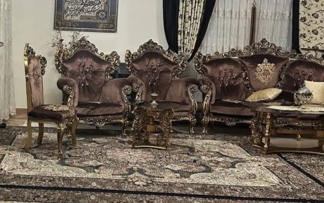 مبل ۹ نفره استیل سلطنتی|مبلمان خانگی و میز عسلی|امیدیه, |دیوار
