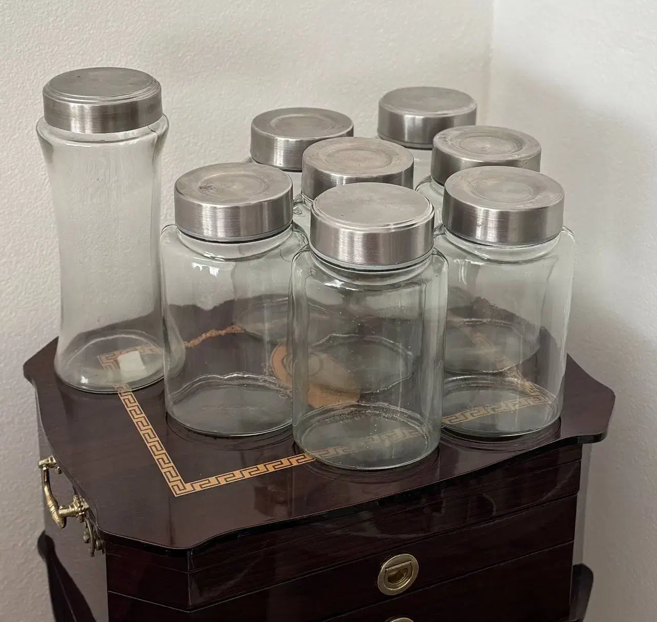 ست کامل بانکه شیشهای|ظروف نگهدارنده، پلاستیکی، یکبارمصرف|کیش, |دیوار