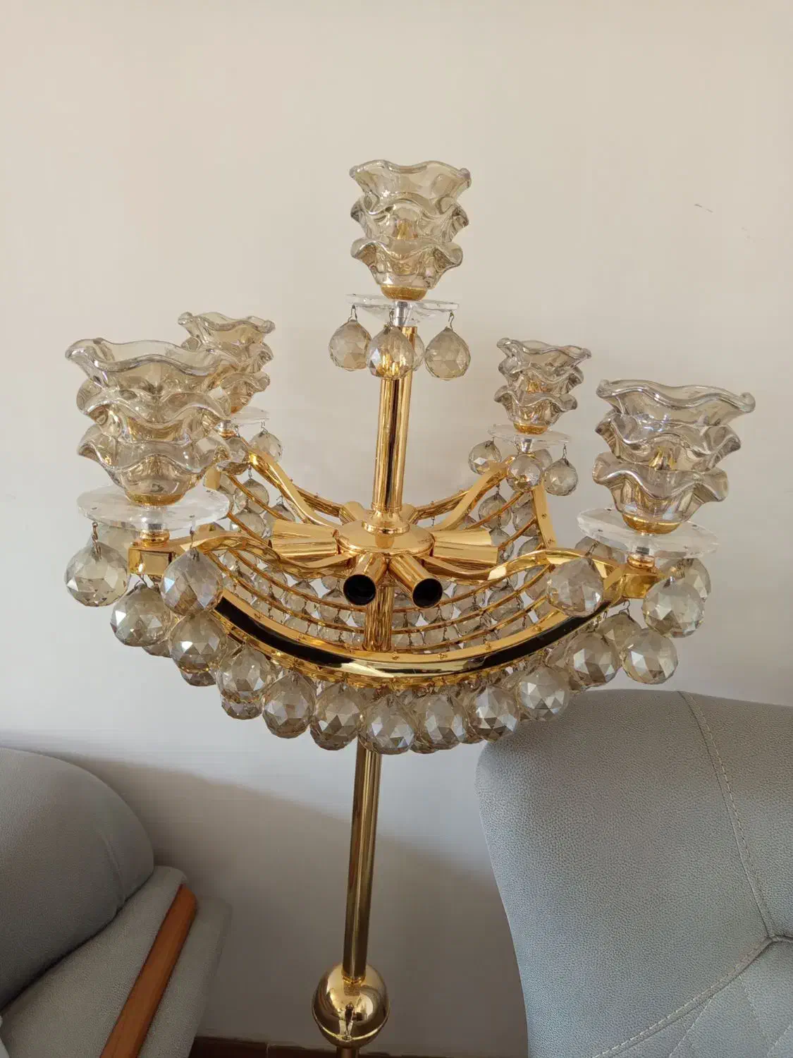 آباژور ۱۳ شعله آبکاری طلا|چراغ خواب و آباژور|گلپایگان, |دیوار