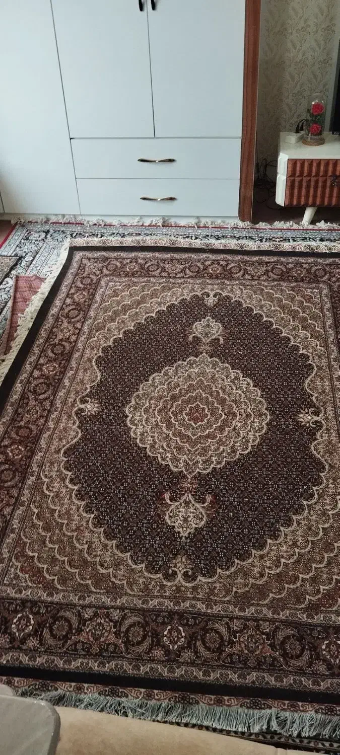 قالیچه دستبافت سرمه ای طرح اعلا|فرش|اردبیل, |دیوار