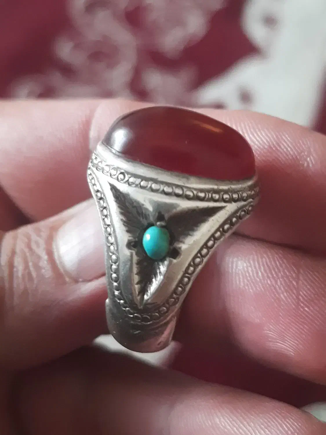 انگشتر عقیق و یاقوت|جواهرات|خمینی‌شهر, |دیوار