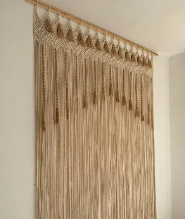 پرده مکرومه بافی|پرده، رانر، رومیزی|مشهد, کوشش|دیوار