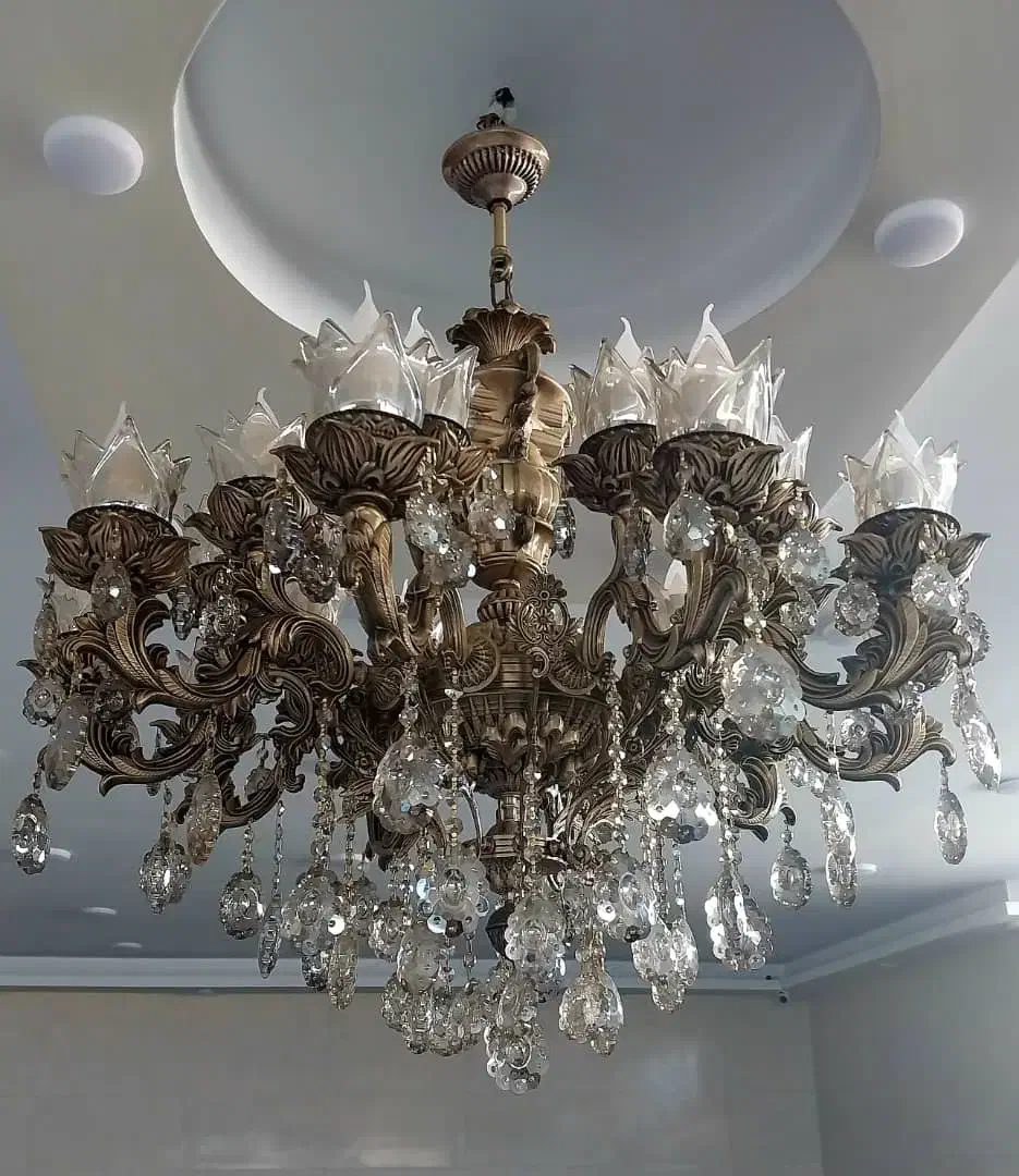 دوعدد لوستر برنجی|لوستر و چراغ آویز|ری, دولت‌آباد|دیوار