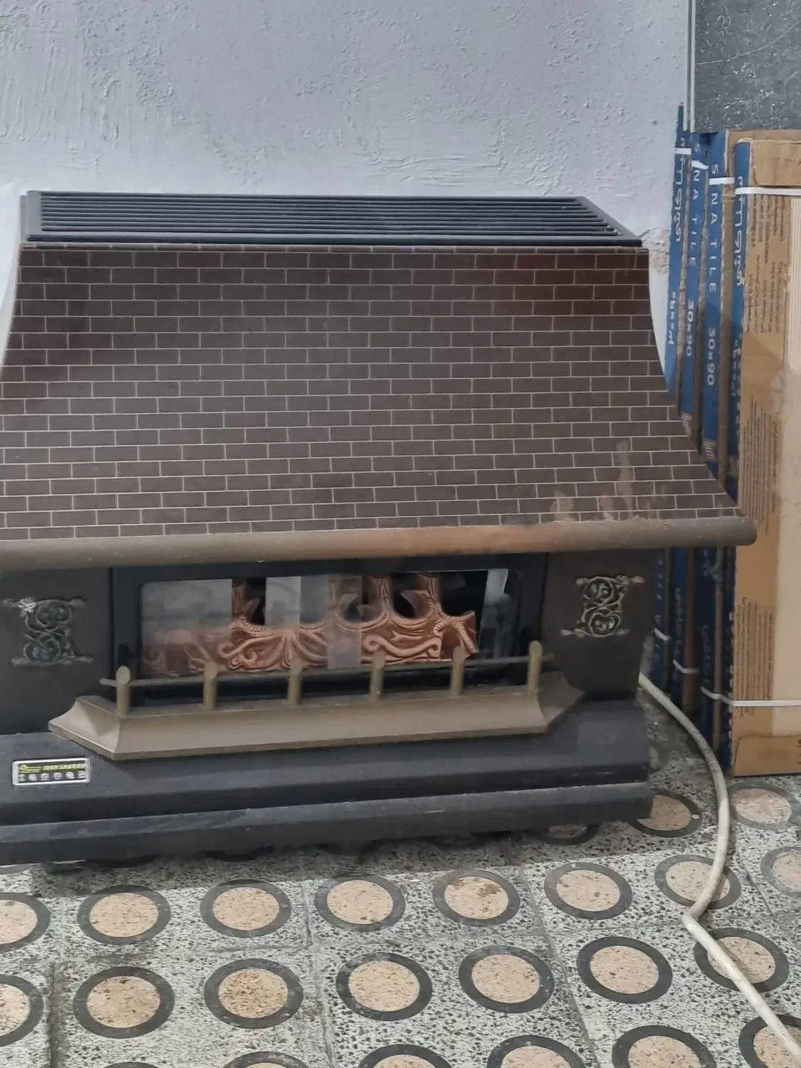 بخاری گازی مدل شومینه|بخاری، هیتر، شومینه|لاهیجان, شیشه گران|دیوار