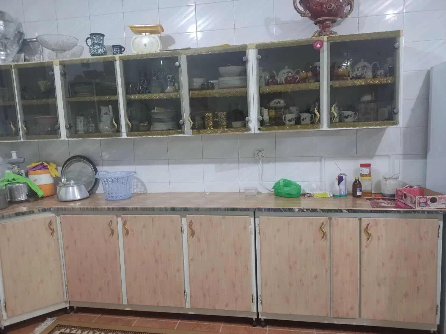 کابینت کامل آشپز خانه تمام فلز همراه با هود|آبچکان و نظمدهنده ظروف|بروجن, |دیوار