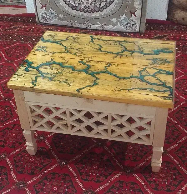 میز عسلی چوب و رزین|مبلمان خانگی و میز عسلی|کاشان, کارگر|دیوار