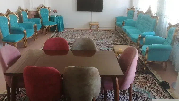 مبلمان شیک استیل ۹نفره|مبلمان خانگی و میز عسلی|پرند, فاز ۱|دیوار