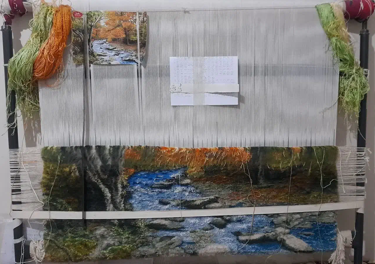 تابلو فرش جویبار و پاییز|تابلو فرش|پرند, فاز ۴|دیوار