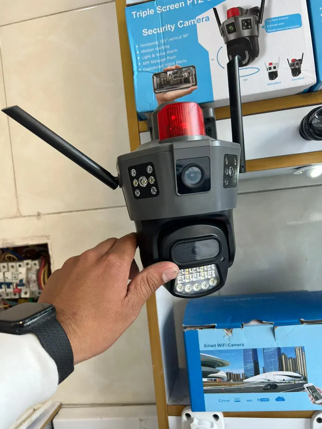 دوربین سیمکارتی ۲لنز دید در شب رنگی|دوربین مداربسته|بومهن, |دیوار