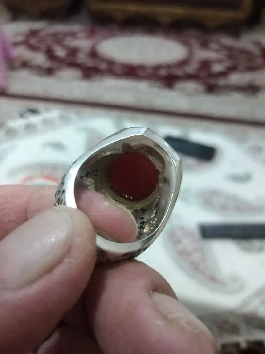 انگشتر عقیق یمن کلکسیونی خطی|جواهرات|یزد, |دیوار