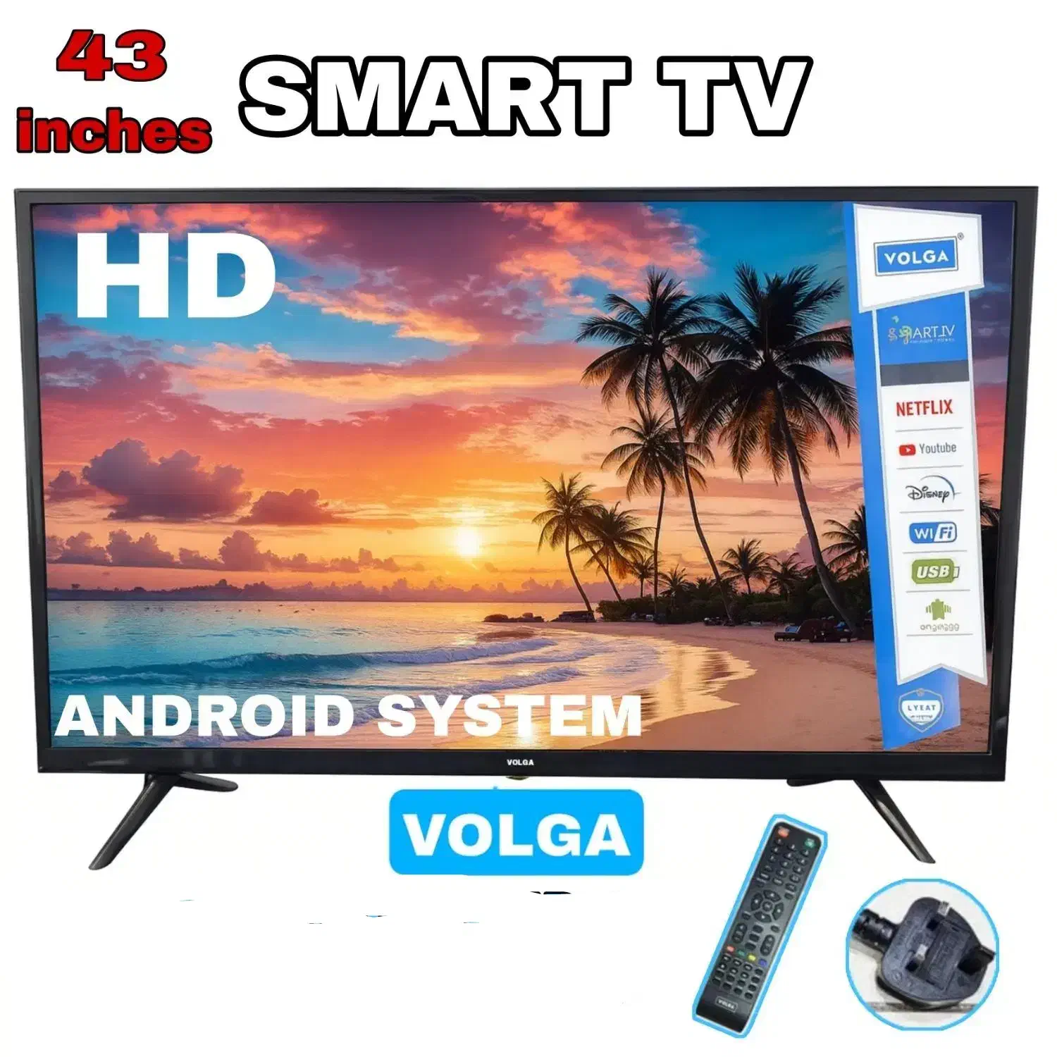 تلوزیون 43 اینچ ال ای دی 43 اینچ ولگا volga|تلویزیون و پروژکتور|بندرعباس, |دیوار