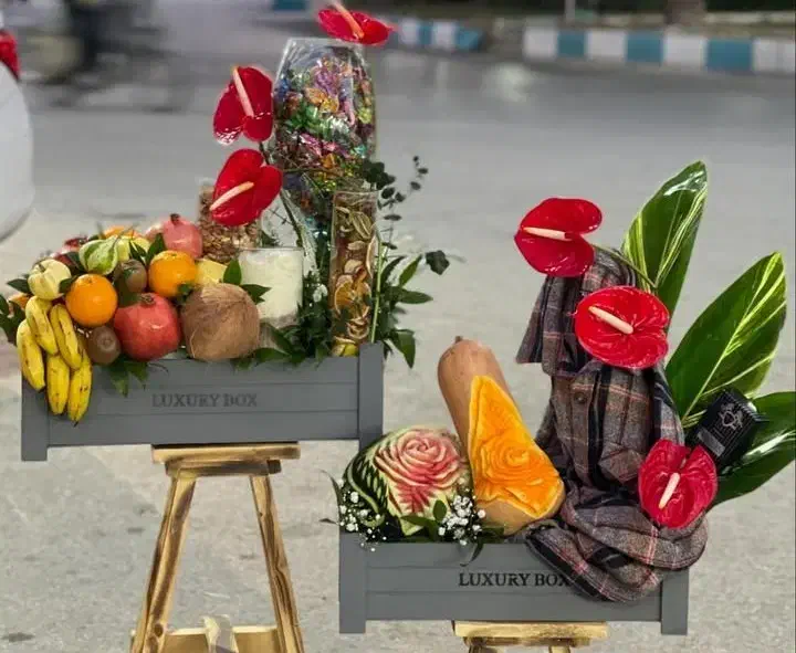 میوه ارایی باکس اگگل ارایی یلداتزیین لباس از۵۰۰|خدمات پذیرایی، مراسم|کرج, باغستان|دیوار