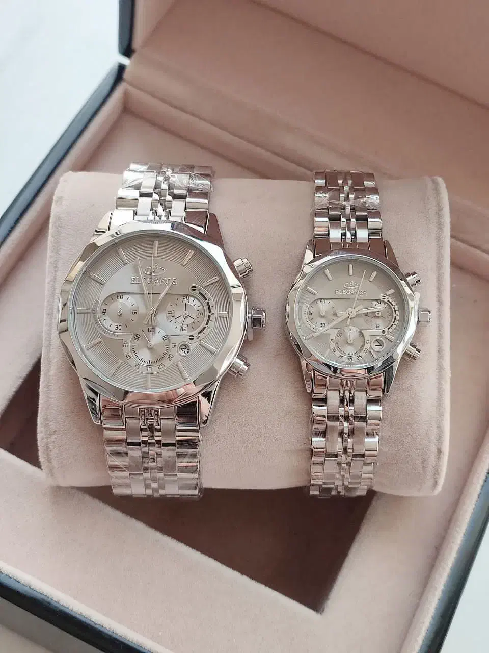 ساعت ست الگانس عروس دامادی سه موتورفعال استیل توپر|ساعت|تبریز, |دیوار