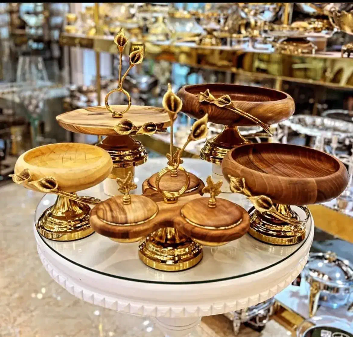 سرویس چوبی لیلیوم و ستاره برنز شاکر|ظروف سرو و پذیرایی|اردبیل, |دیوار