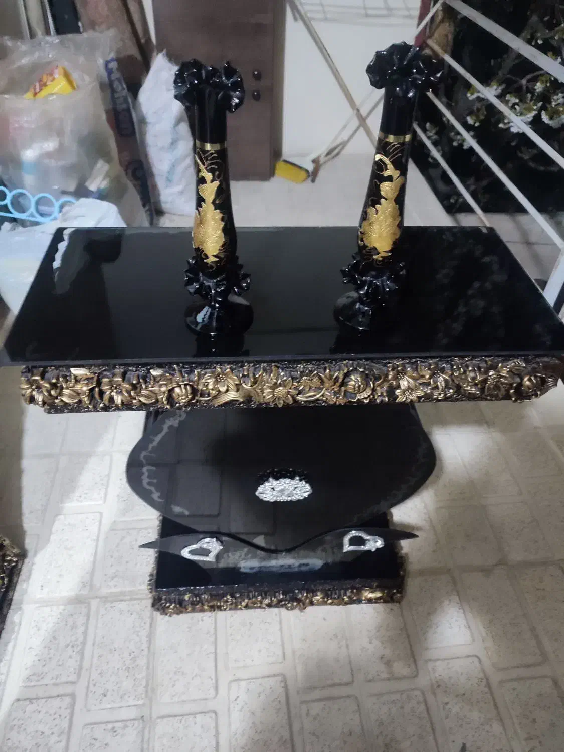 آینه شمعدان سلطنتی طلایی|صنایع دستی و سایر لوازم تزئینی|خلخال, |دیوار