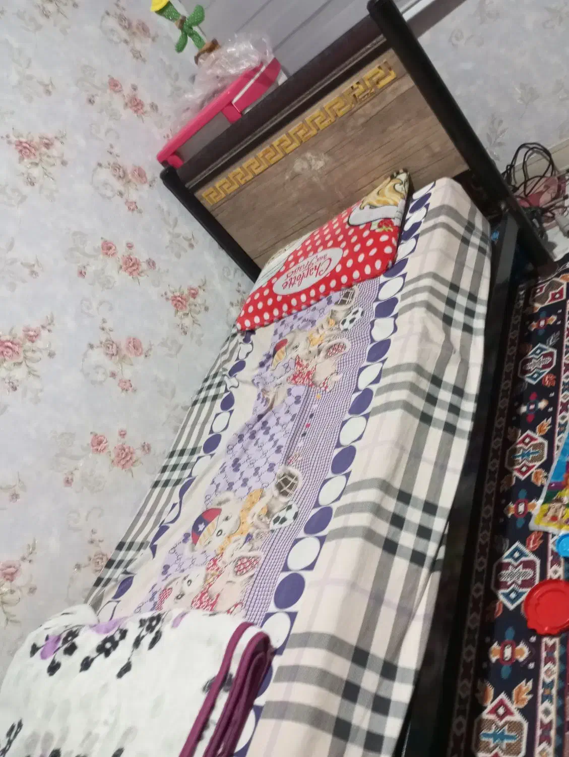 تخت تک نفره سالم همراه با تشک|تشک تختخواب|مشهد, کارده|دیوار