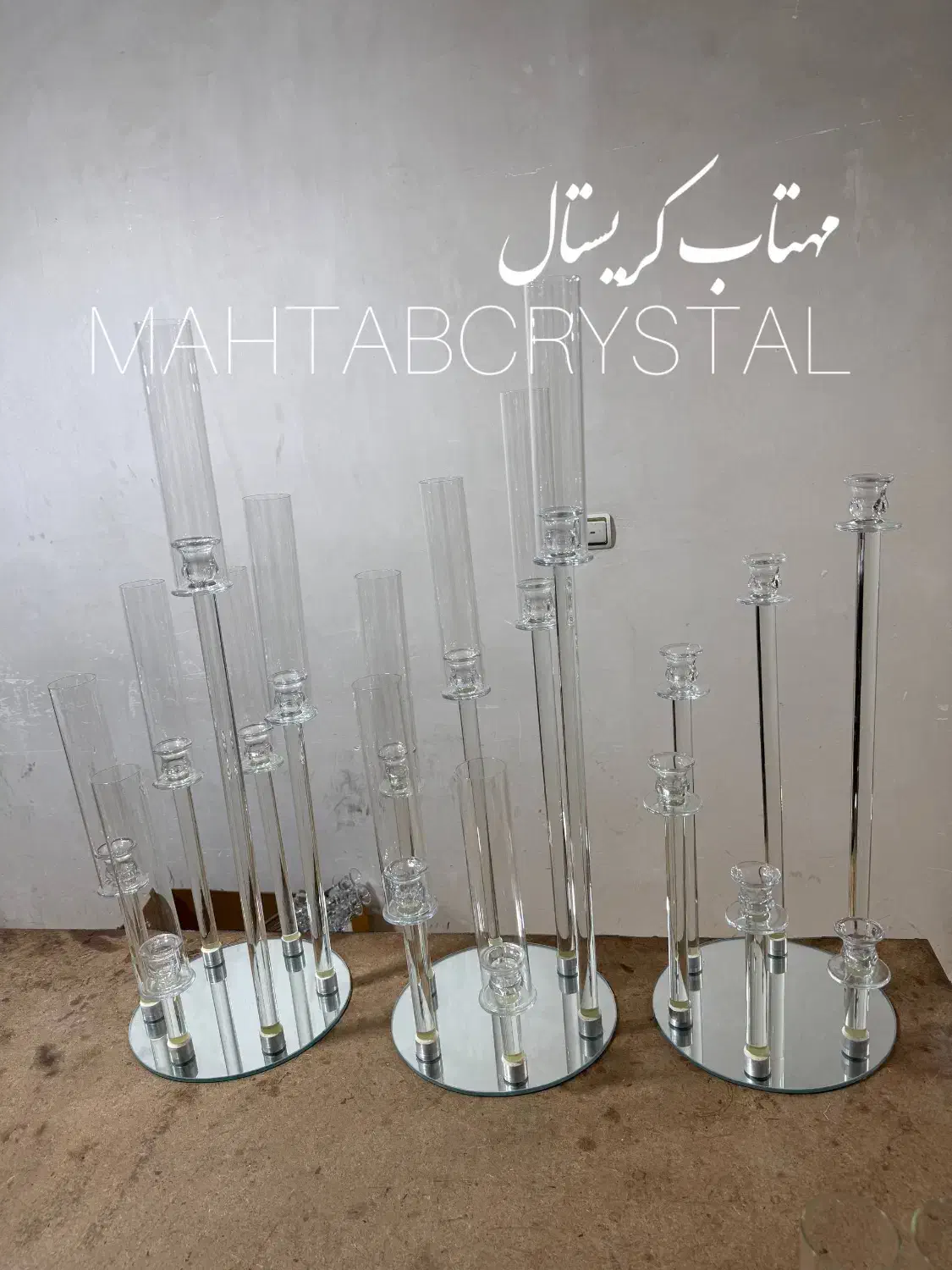 شمعدان لوله کریستالی درجه یک|صنایع دستی و سایر لوازم تزئینی|تهران, هرندی|دیوار