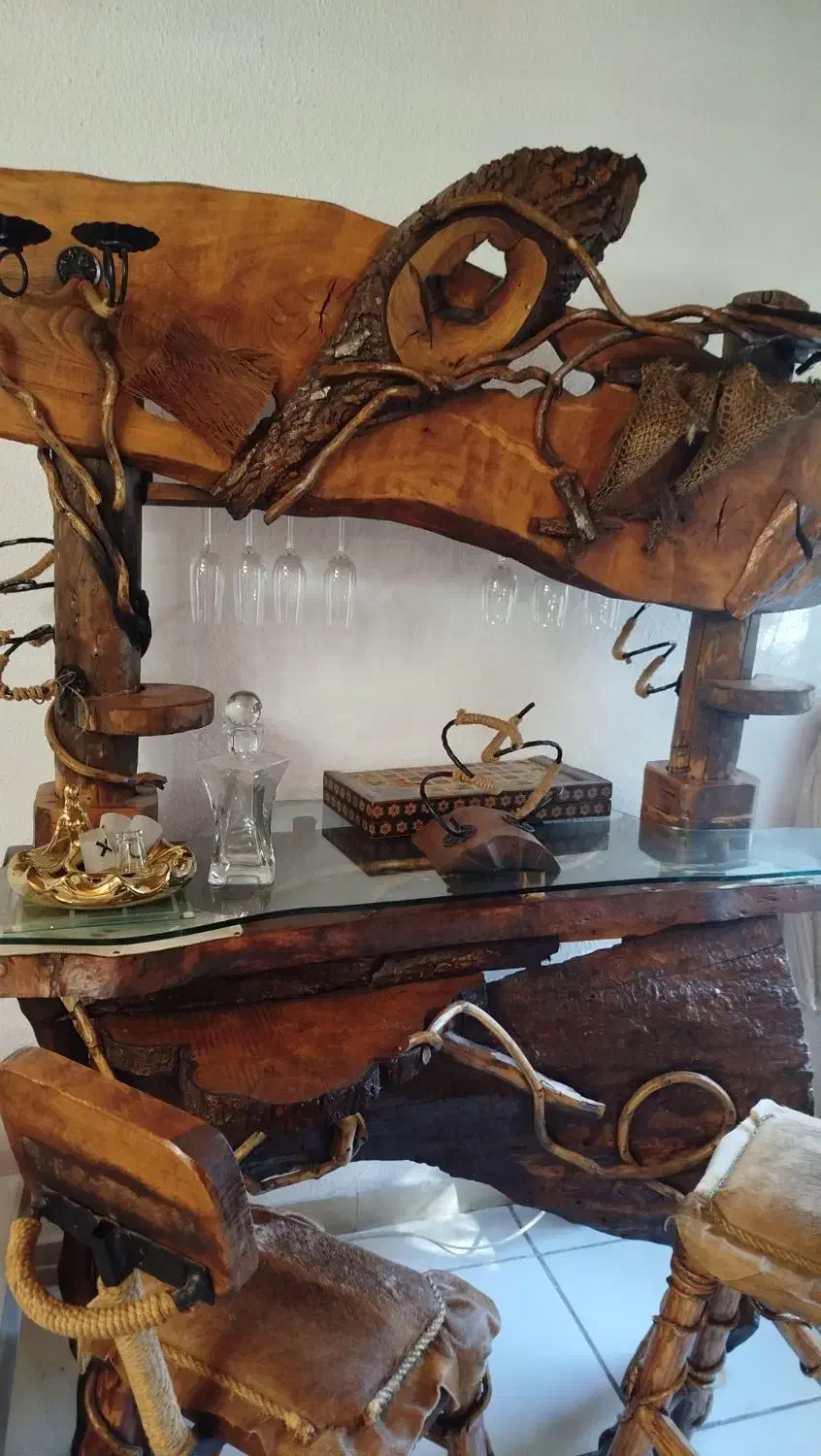 میز بار تمام چوب|بوفه، ویترین، کنسول|فریدون‌کنار, |دیوار