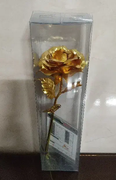 گل رز تزیینی با روکش طلا|مجسمه، تندیس، ماکت|قم, محمد آباد|دیوار