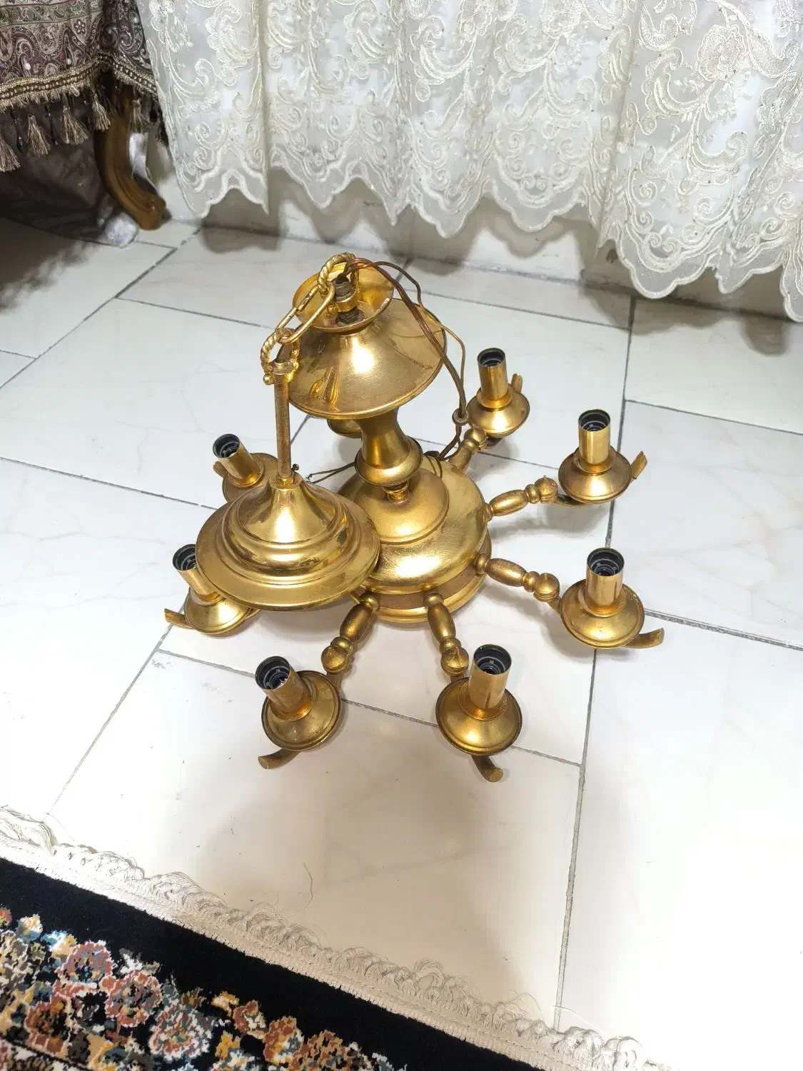 لوستر آبکاری طلا|لوستر و چراغ آویز|تهران, افسریه جنوبی|دیوار