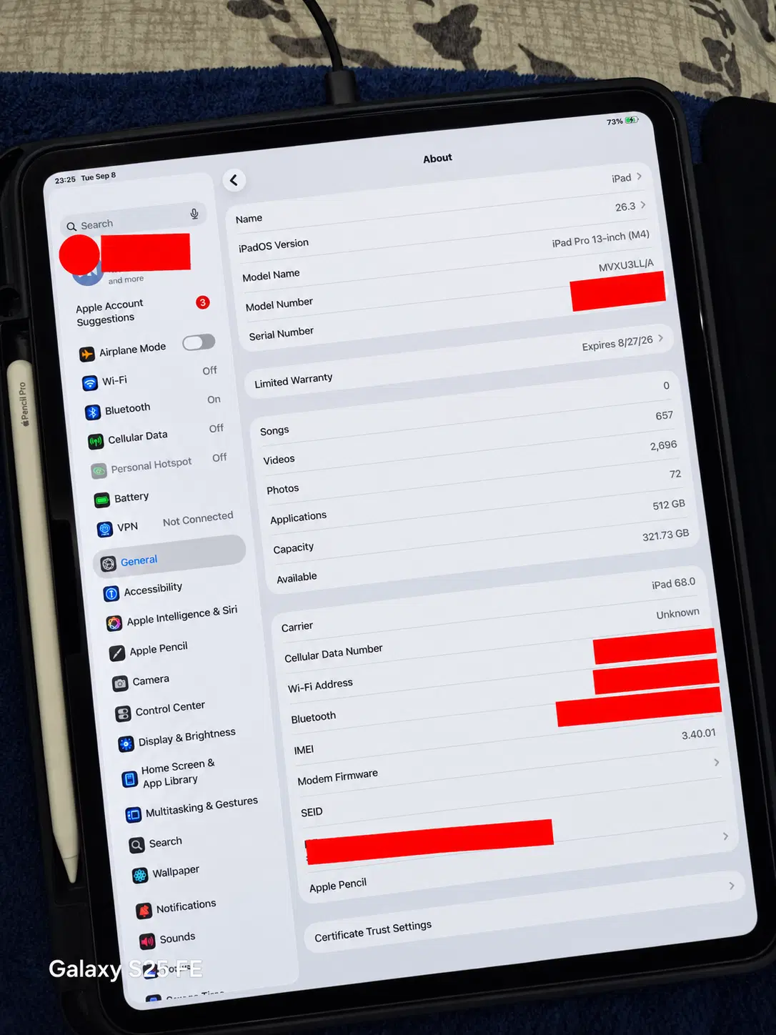 iPad Pro M4 13 512 Cellular Cycle49|تبلت|تهران, تهرانپارس غربی|دیوار