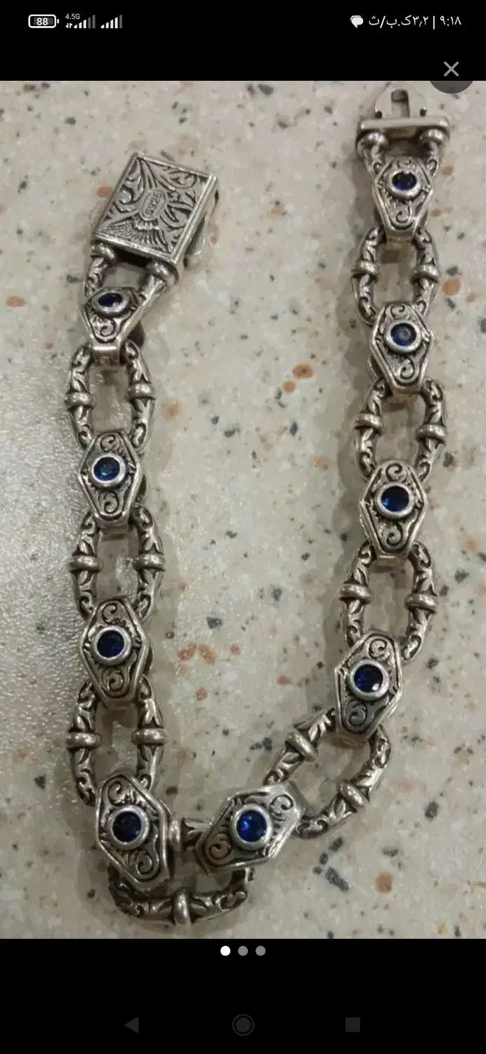 دستبندنقره 925تایلندی نو بامخارجکاری سنگ های یاقوت|جواهرات|تهران, دروازه شمیران|دیوار