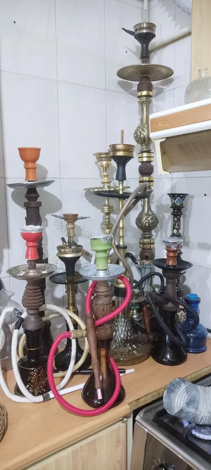 فروش تعدادی قلیان چوبی و برنجی|کلکسیون و سرگرمی|مهریز, |دیوار