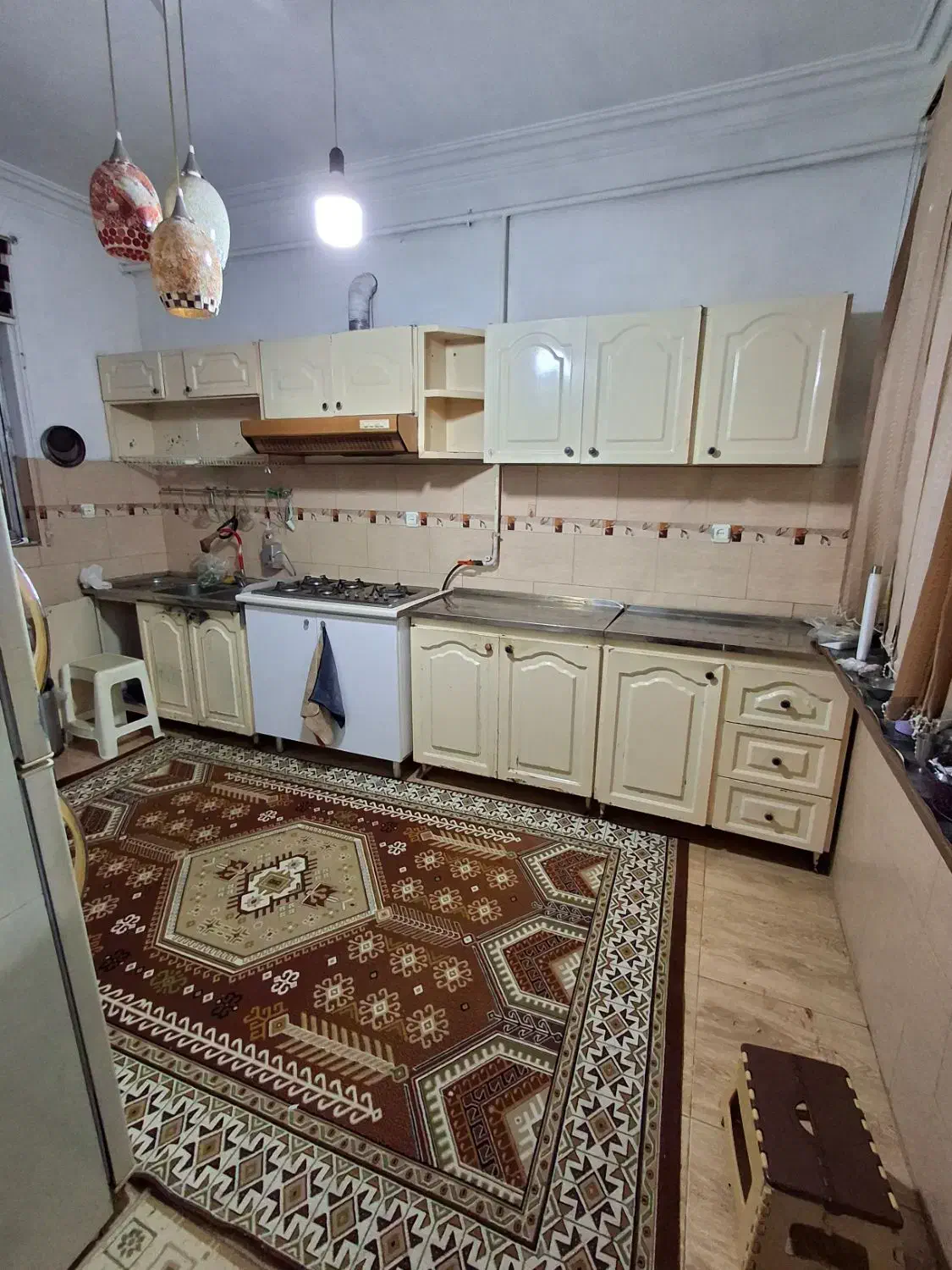 کابینت فلزی صنایع سنگین با هود و گاز و سینک و شیر|آب‌چکان و نظم‌دهنده ظروف|رشت, دیانتی|دیوار