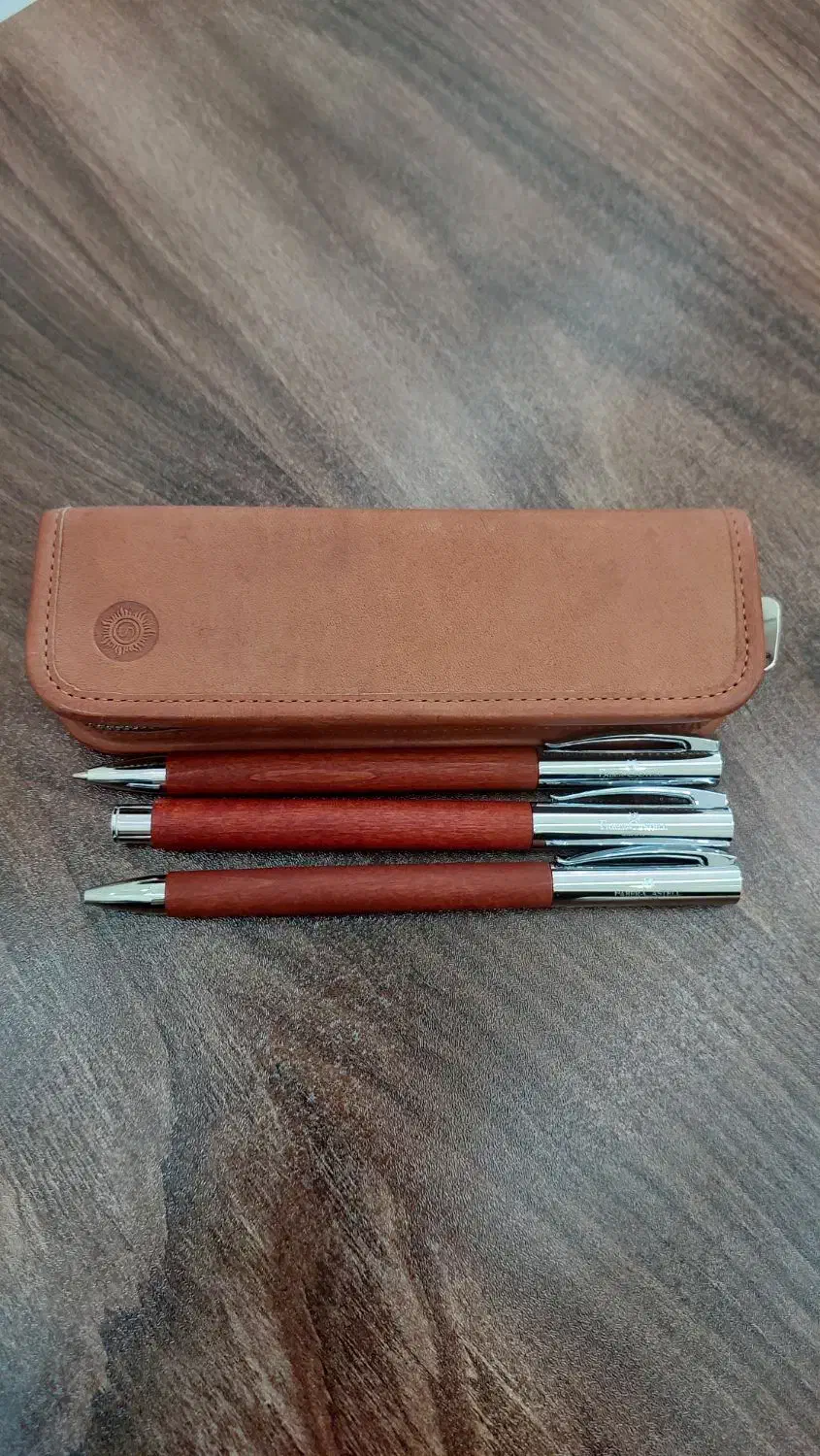 ست لوکس فابرکاستل چوب گلابی اصل + کیف چرمی|لوازم التحریر|رشت, منظریه|دیوار