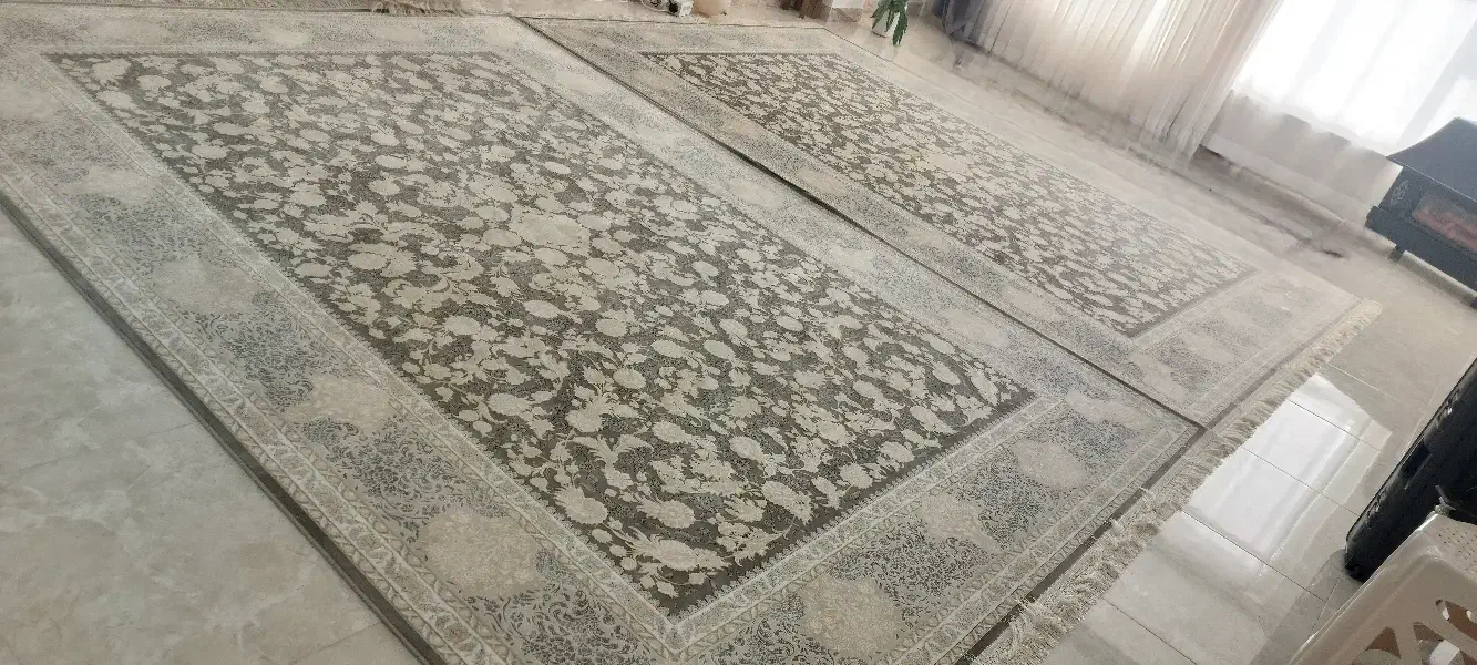 فرش ۹ متری یک جفت ۱۲۰۰شانه درحد نو تمیز|فرش|نهاوند, |دیوار