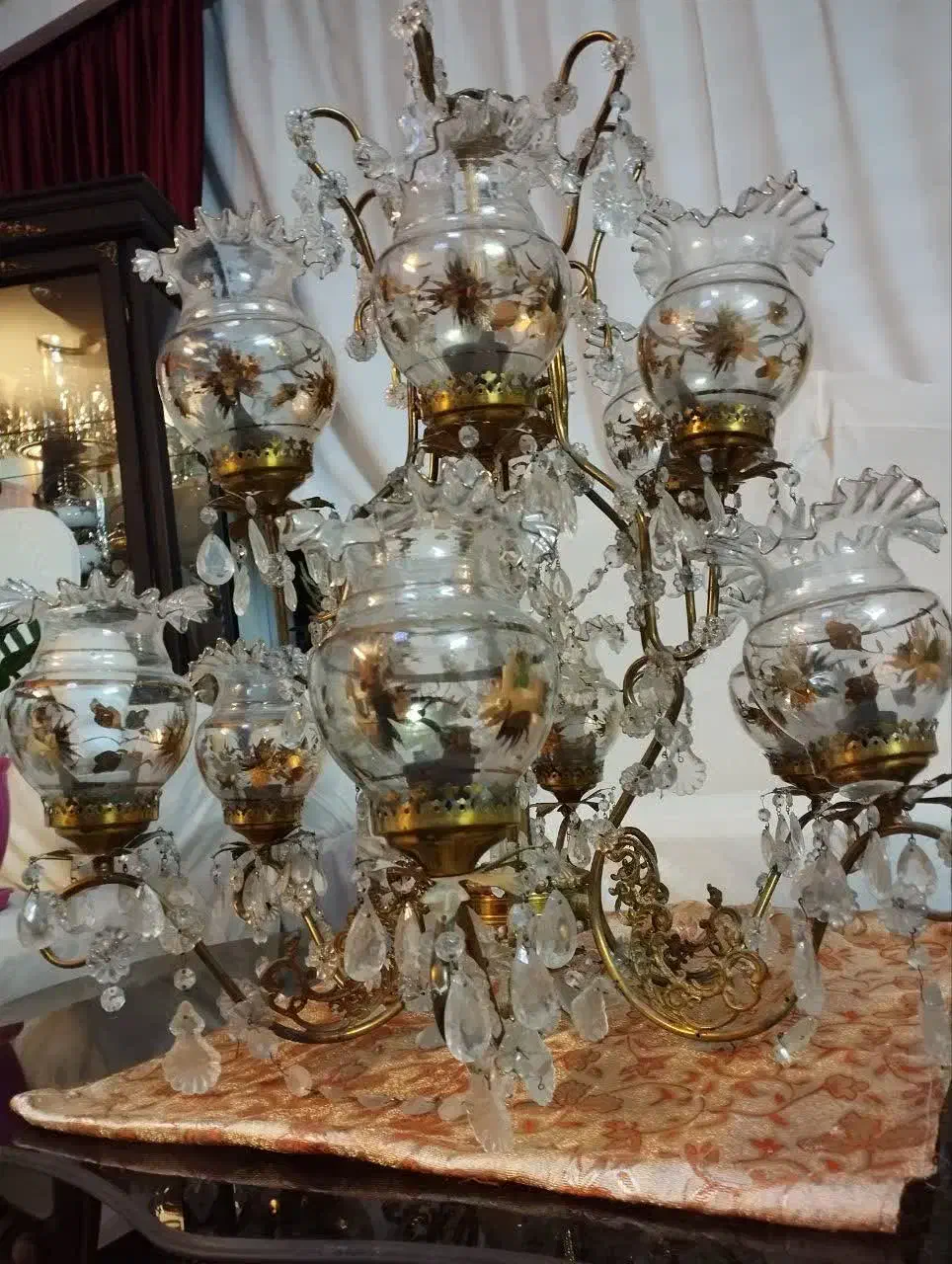 لوستر برنجی عتیقه|کلکسیون اشیاء عتیقه|مشهد, چهارچشمه|دیوار