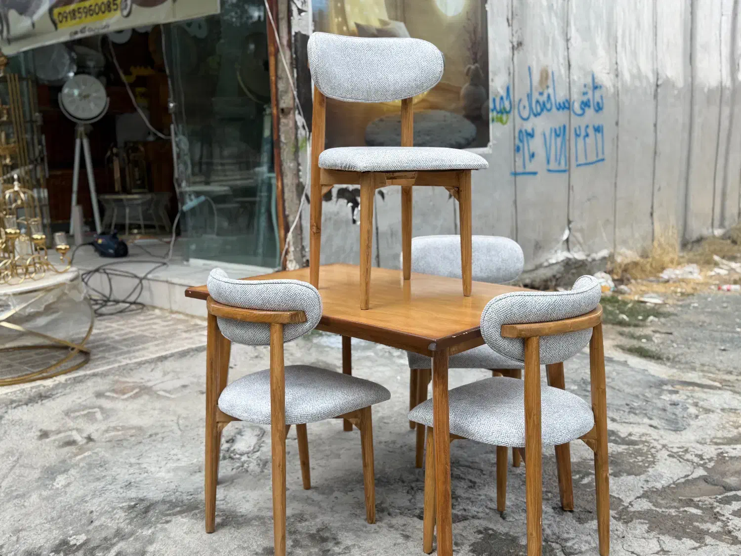 نهار خوری ۴ نفره مینی مال چوب راش ۱۳۵۰۰|مبلمان خانگی و میز عسلی|کرمانشاه, |دیوار