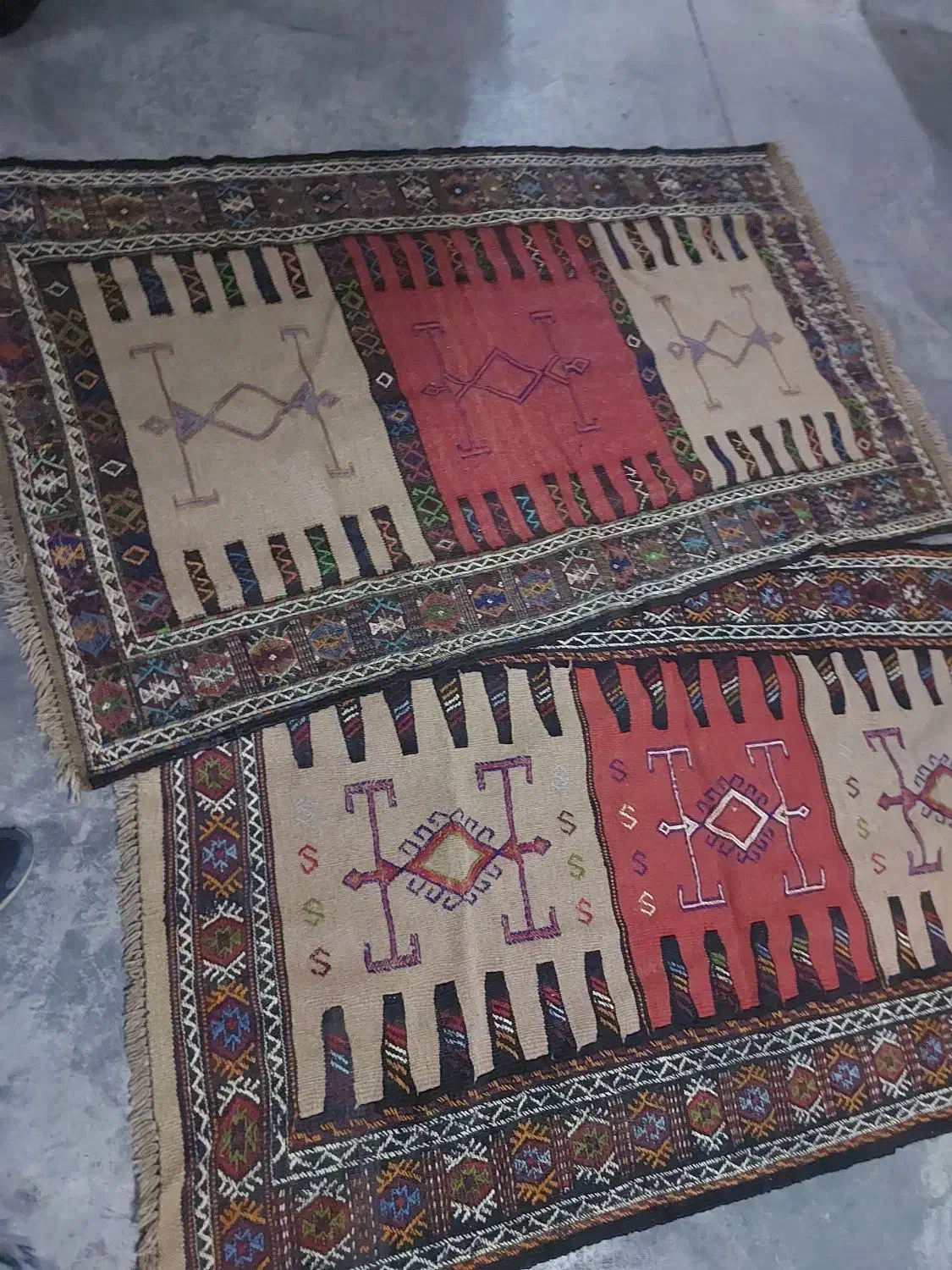 یک جفت قالیچه قشقایی|گلیم، جاجیم، گبه|تهران, صاحب الزمان|دیوار