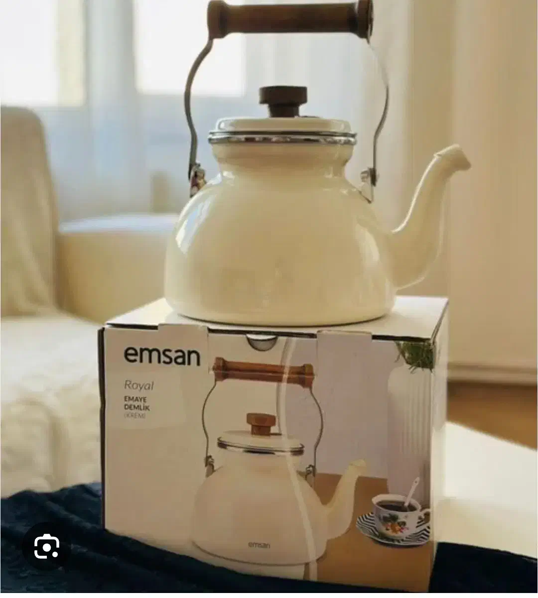 کتری تک لعابی دسته چوبی برند اصل EMSAN ترکیه|قوری، کتری، قهوه‌ساز دستی|تهران, تهرانپارس شرقی|دیوار