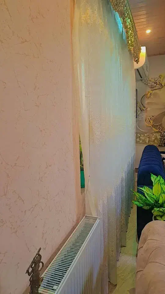 فروش دوعدد پرده حریر و زیری همراه با کتیبه|پرده، رانر، رومیزی|محمودآباد, |دیوار