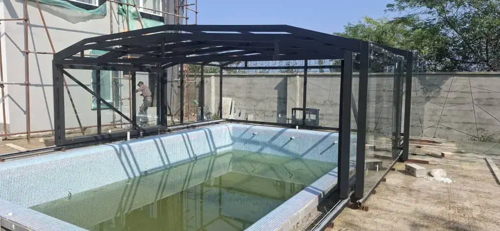 اجرای سقف متحرک بازشو شیشه ای و پارچه‌ای|خدمات پیشه و مهارت|شیراز, سینما سعدی|دیوار