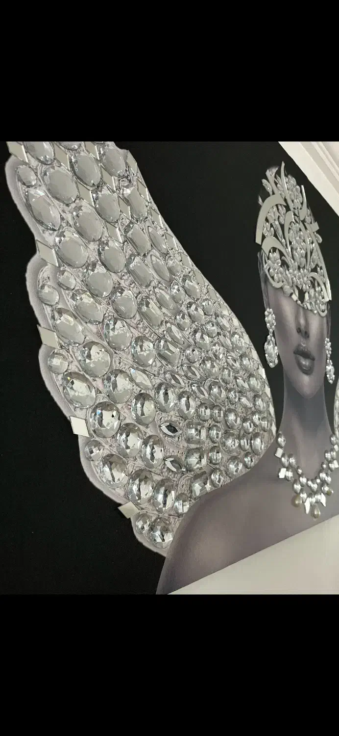 تابلو آینه کاری و نگین کاری شده در ابعاد ۸۰در۱۳۰|تابلو، نقاشی، عکس|آمل, |دیوار