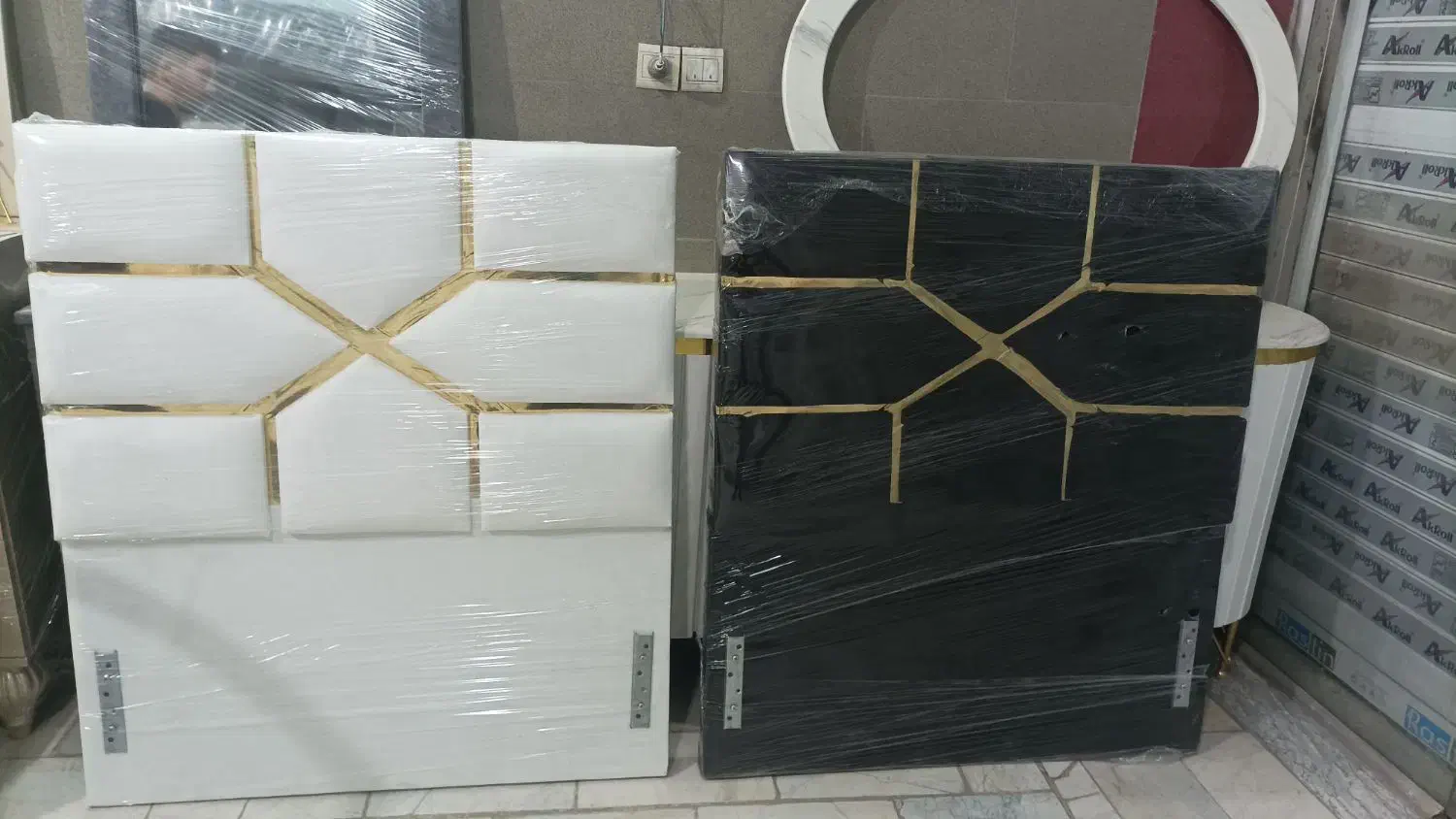 و تخت خواب و سرویس خواب یک نفره طوسی مشکی کرم|تخت و سرویس خواب|پرند, فاز ۴|دیوار